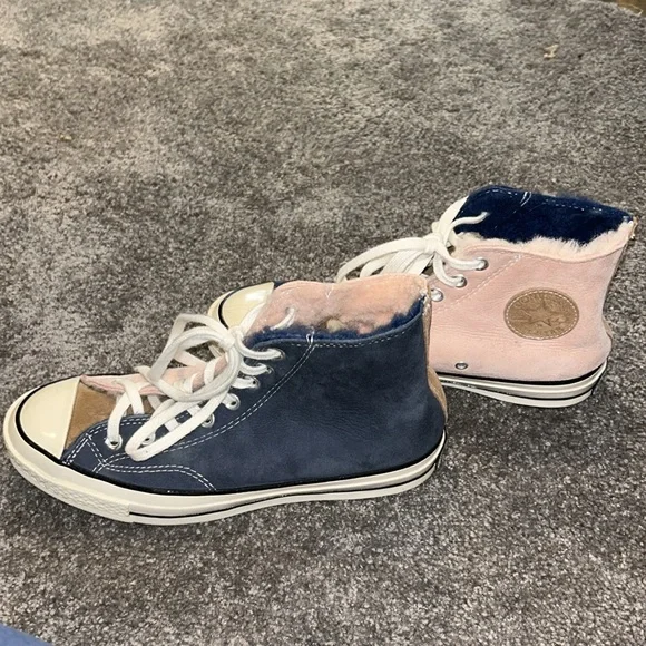 Converse, All Star Suede fur-lined, tricolor shoes - Picture 3 of 8